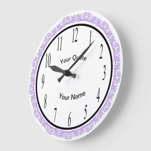 Paarse wijnstokken met verticale standaardnummers grote klok (Hoek)