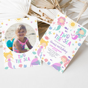 Paarse Wijze Foto Zeemeermin Twee Het Zee 2e Verja Kaart