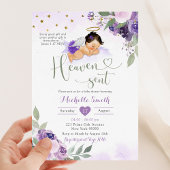 Paarse wijze groene hemel stuurde Baby shower Kaart