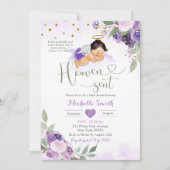 Paarse wijze groene hemel stuurde Baby shower Kaart (Voorkant)