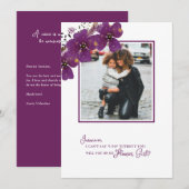 Paarse 'Wil je mijn bloemenmeisje zijn' foto-aanzo Kaart (Voorkant / Achterkant)