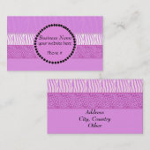 Paarse Wild Animal Print Visitekaartje (Voorkant / Achterkant)