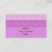 Paarse Wild Animal Print Visitekaartje (Achterkant)