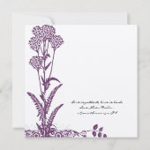 Paarse Wild Flower Branch Wedding Save the Date Kaart (Achterkant)
