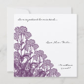 Paarse Wild Flower Branch Wedding Save the Date Kaart (Achterkant)