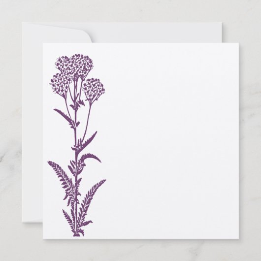 Paarse Wild Flower Branch Wedding Save the Date Kaart (Achterkant)