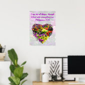  PAARSE WILD FLOWER PHILIPPIANS 4:13 VERSE POSTER (Thuiskantoor)