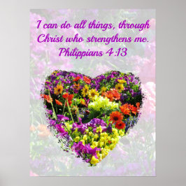  PAARSE WILD FLOWER PHILIPPIANS 4:13 VERSE POSTER