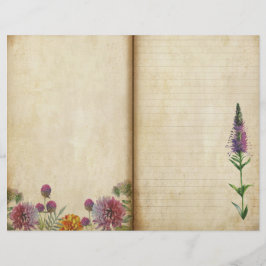 Paarse Wild Flowers Journal Pagina