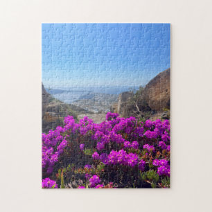 Paarse Wild Flowers Santorini Griekenland Fotograf Legpuzzel