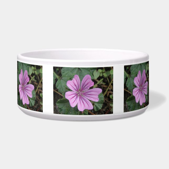  Paarse Wildbloem Dog Bowl Voerbakje (Voorkant)