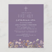 Paarse Wildbloem Eerste Heilige Communie in Bloei (Voorkant)