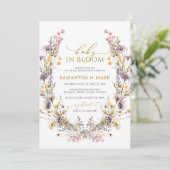 Paarse Wildbloemen Baby in Bloom Douche Kaart (Staand voorkant)