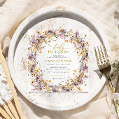 Paarse Wildbloemen Baby in Bloom Douche Kaart