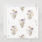 Paarse Wildbloemen Baby in Bloom Douche Kaart (Achterkant)