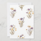 Paarse Wildbloemen Baby's in Bloom Twins Douche Kaart (Achterkant)