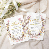 Paarse Wildbloemen Baby's in Bloom Twins Douche Kaart