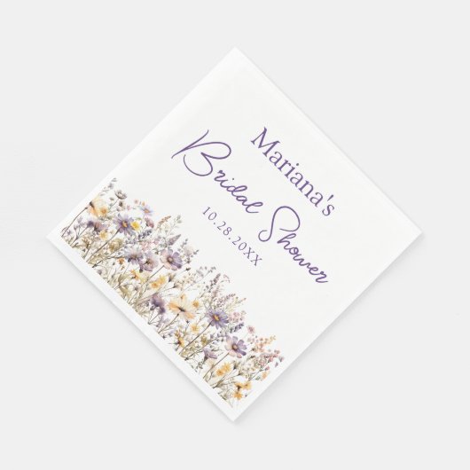 Paarse Wildbloemen Bloemen Bloemen Vrijgezellenfee Servet (Hoek)