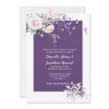 Paarse Wildbloemen Blush Roze Rozen Bruiloft