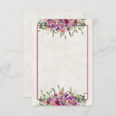 Paarse wildbloemen bruiloft Invitati Kaart (Voorkant / Achterkant)