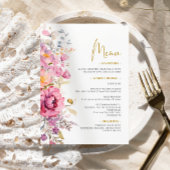Paarse Wildbloemen Bruiloft Menu