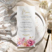 Paarse Wildbloemen Bruiloft Menu
