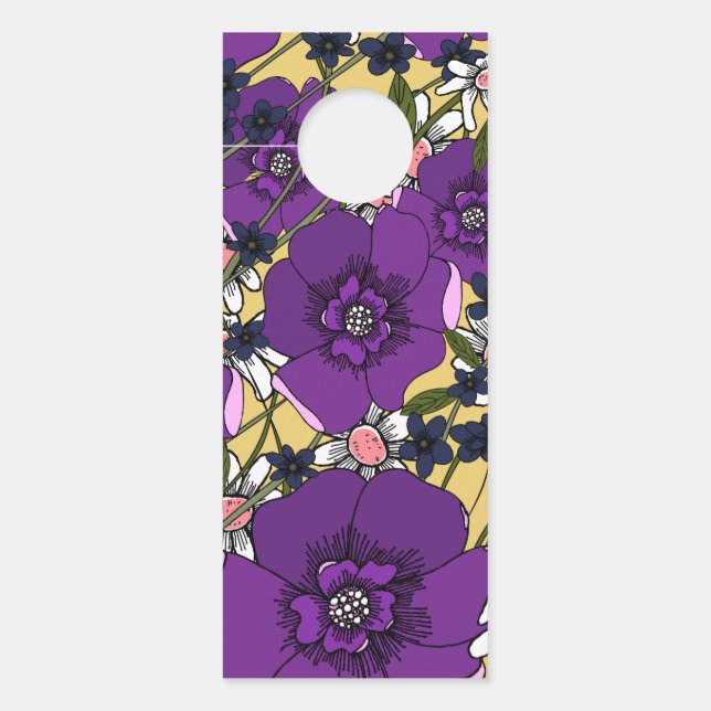  Paarse Wildbloemen Deurhanger (Voorkant)