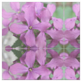 Paarse Wildbloemen Floral Patterned Fabric Stof (Close Up)