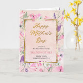 Paarse Wildbloemen Happy Moederdag oma Kaart (Gele Bloem)