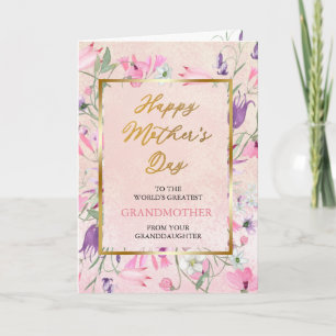 Paarse Wildbloemen Happy Moederdag oma Kaart