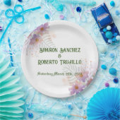 Paarse Wildbloemen Kaart Papieren Bordje (Feest)