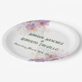 Paarse Wildbloemen Kaart Papieren Bordje (Gekanteld)