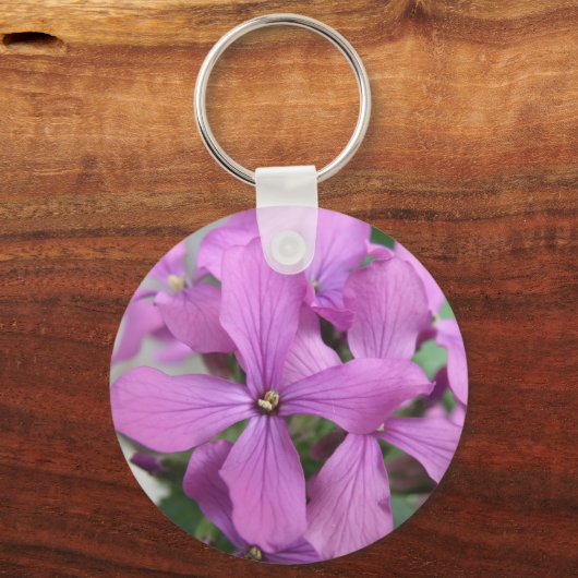Paarse Wildbloemen Sleutelhanger (Voorkant)