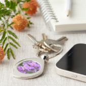 Paarse Wildbloemen Sleutelhanger (Zijkant)