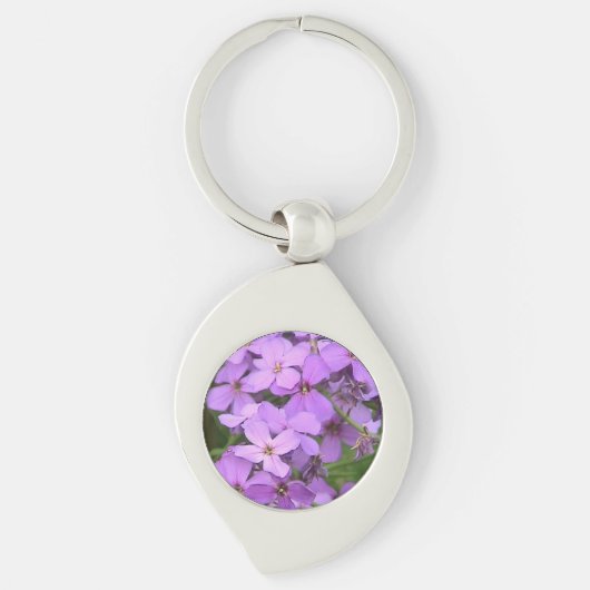 Paarse Wildbloemen Sleutelhanger (Voorkant)