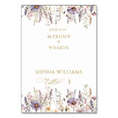 Paarse Wildbloemen Trouwplaats Kaart (Voorkant)