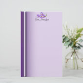 Paarse Wildbloemen - Verticale rand Briefpapier (Staand voorkant)