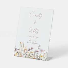 Paarse Wildbloemen Vrijgezellenfeest Custom Kaarte Reclamebord Met Voetstuk