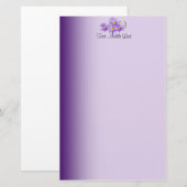 Paarse Wildblokopleiding Briefpapier (Voorkant / Achterkant)