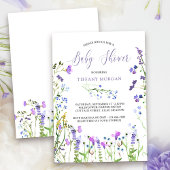 Paarse wilde Baby shower Dainty Floral Kaart