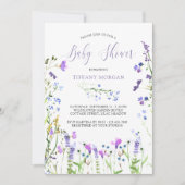 Paarse wilde Baby shower Dainty Floral Kaart (Voorkant)