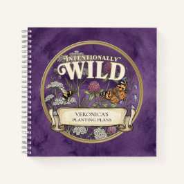 Paarse Wilde Bestuiver Tuin Aangepaste Notitieboek