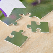 Paarse Wilde Bloem Aangepaste Foto En Naam Van Kin Legpuzzel (Zijkant)