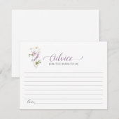 Paarse Wilde Bloem Advies Voor De Bruid Kaart (Voorkant / Achterkant)