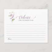 Paarse Wilde Bloem Advies Voor De Bruid Kaart (Voorkant)