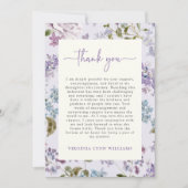 Paarse wilde bloem Afstuderen Bedankkaart (Voorkant)