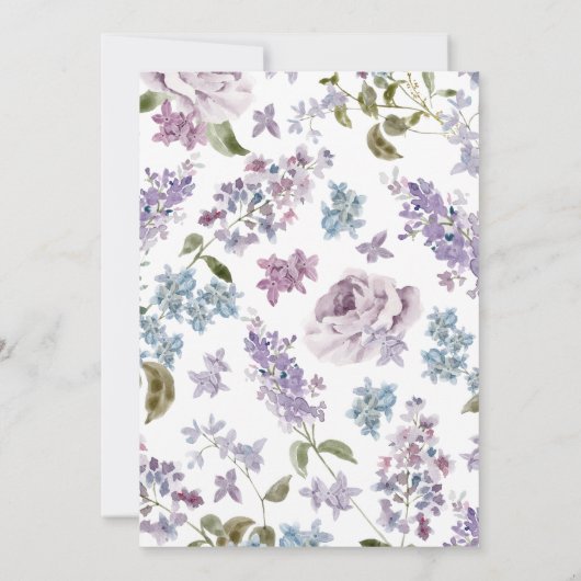 Paarse wilde bloem Afstuderen Bedankkaart (Achterkant)