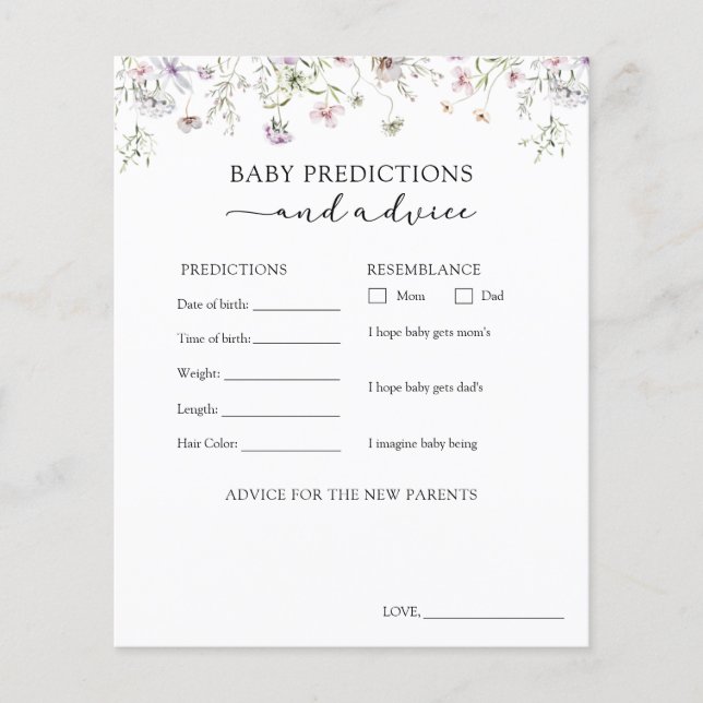 Paarse Wilde Bloem Baby Advies en Voorspellingen (Voorkant)