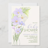 Paarse wilde bloem Baby shower Kaart (Voorkant)