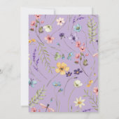 Paarse Wilde Bloem Bloemen Bloemstuk Bruiloft Kaart (Achterkant)